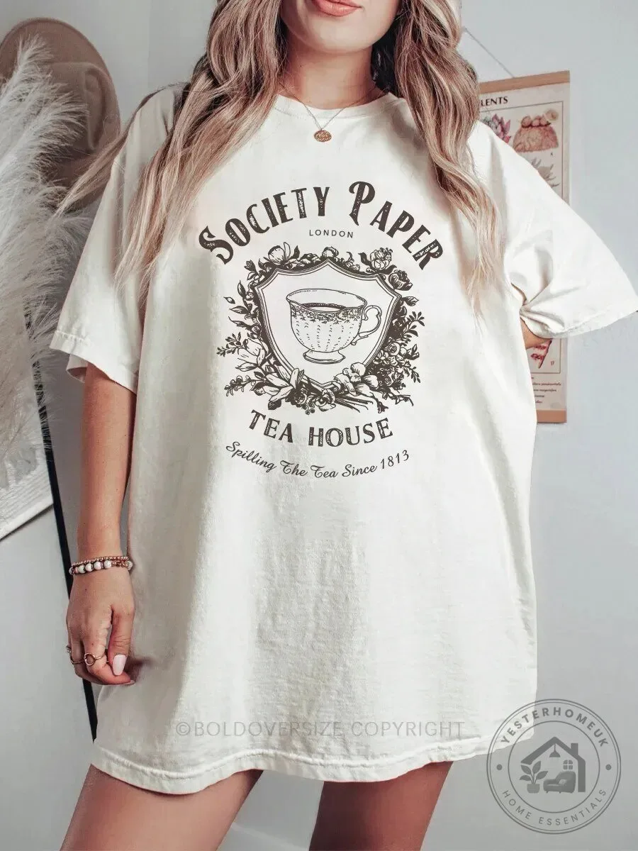 Society Paper London Tea House Spilling The Tea Since 1813 T-Shirt